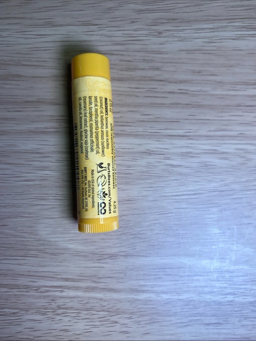 Burt's Bees Yellow Beeswax Lip Balm Tube